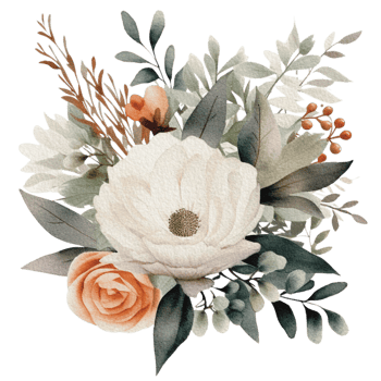 watercolor Cozy spring branch of floral with pastel color for greeting wedding card logo pattern textile isolated on Transparent background, png