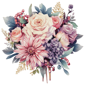 watercolor Cozy spring branch of floral with pastel color for greeting wedding card logo pattern textile isolated on Transparent background, png