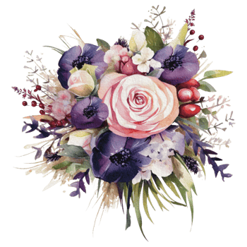 watercolor Cozy spring branch of floral with pastel color for greeting wedding card logo pattern textile isolated on Transparent background, png