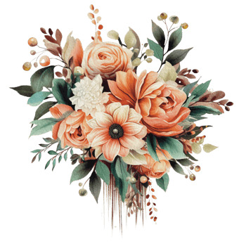 watercolor Cozy spring branch of floral with pastel color for greeting wedding card logo pattern textile isolated on Transparent background, png