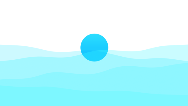 4K Sun And Sea Blue Color Wave Isolated Alpha Overlay Transparent PNG Background