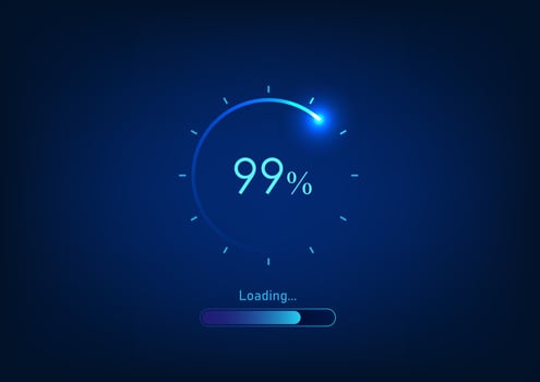 Technology background Download screen shows a status number. is a collection of information Suitable for illustrations, posters, game screens, logins for use in technology. vector