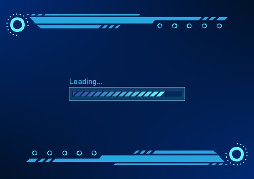 Technology background Technology loading screen showing data processing power. Suitable for illustration, poster, game screen, login to use technology-related jobs vector