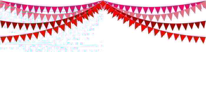 The red tone of color of garland, bunting flags. Banner background. Party, wedding, greeting, marry me, birthday, summer, new year, Chinese, merry Christmas, January, December concepts. vector