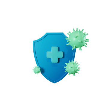 Virus protection medical shield icon 3d render png