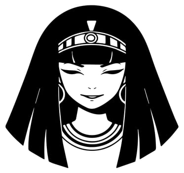 Cleopatra the queen of ancient Egypt, icon vector, cute cartoon. vector