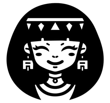 Cleopatra the queen of ancient Egypt, icon vector, cute cartoon. vector