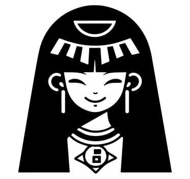 Cleopatra the queen of ancient Egypt, icon vector, cute cartoon. vector