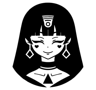 Cleopatra the queen of ancient Egypt, icon vector, cute cartoon. vector