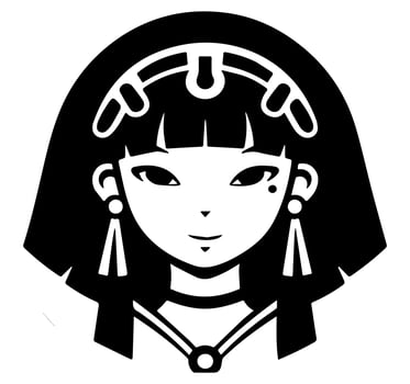 Cleopatra the queen of ancient Egypt, icon vector, cute cartoon. vector