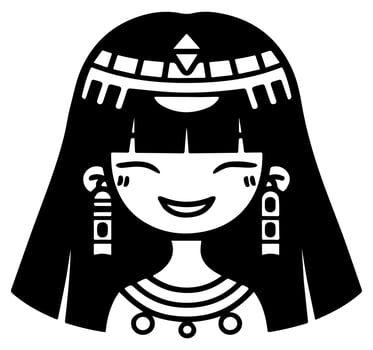 Cleopatra the queen of ancient Egypt, icon vector, cute cartoon. vector