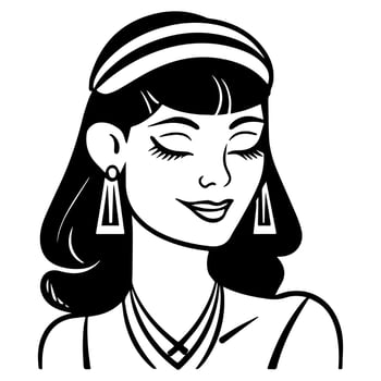 Cleopatra the queen of ancient Egypt, icon vector, cute cartoon. vector
