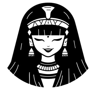 Cleopatra the queen of ancient Egypt, icon vector, cute cartoon. vector
