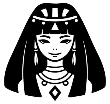 Cleopatra the queen of ancient Egypt, icon vector, cute cartoon. vector