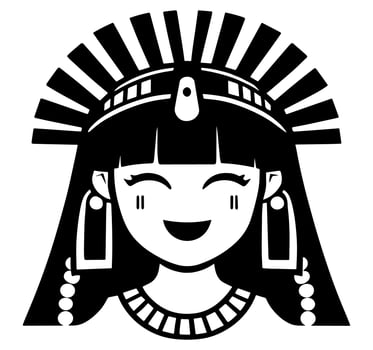 Cleopatra the queen of ancient Egypt, icon vector, cute cartoon. vector