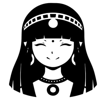 Cleopatra the queen of ancient Egypt, icon vector, cute cartoon. vector