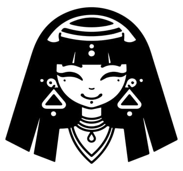 Cleopatra the queen of ancient Egypt, icon vector, cute cartoon. vector