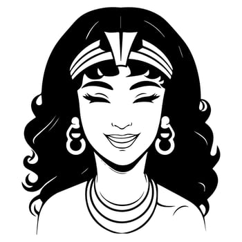 Cleopatra the queen of ancient Egypt, icon vector, cute cartoon. vector
