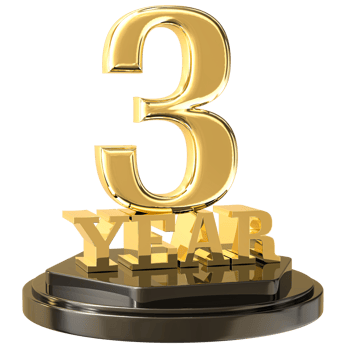 Happy Anniversary 3 Year Gold png