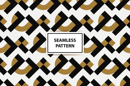 Abstract geometric pattern with lines, rhombuses A seamless vector background. white, black and gold texture