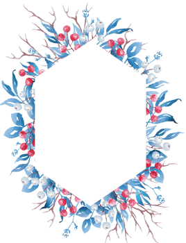 Christmas frame. Watercolor clipart png