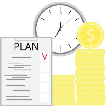 Planning earning money. Make money and earning potential, vector illustration