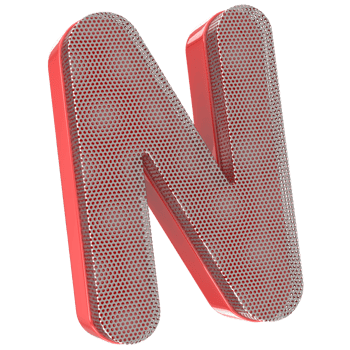 N Font 3D Render png