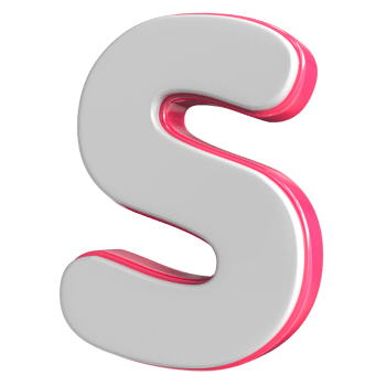 Letter S White With Pink 3D Render png