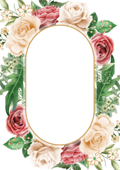 beautiful rose flowers wedding invitation card png