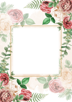 beautiful rose flowers wedding invitation card png