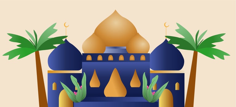 Islamic Mosque Flat Style Design vector