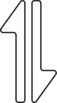 Up And Down Arrow Icon In Black Stroke. vector