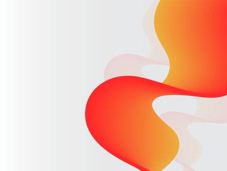 Gradient Orange Wavy Motion Against White Background. vector
