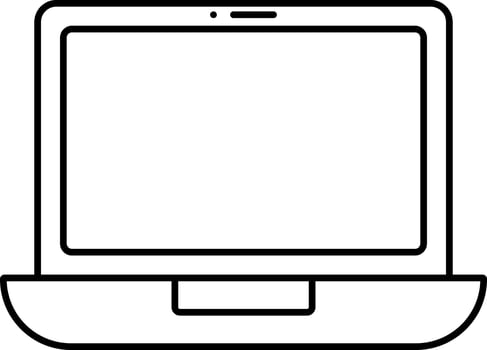 Open Laptop Icon Or Symbol Line Art. vector