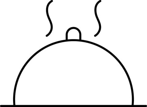 Hot Cloche Icon In Line Art. vector