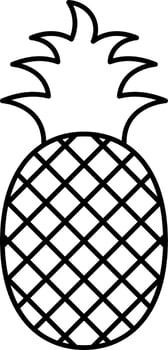 Black Thin Line Art Of Pineapple Icon. vector