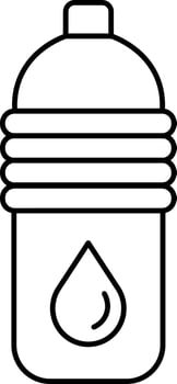 Oil Bottle Icon Or Symbol In Black Outline. vector