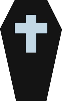 Isolated Coffin Box Icon In Grey And Black Color. vector