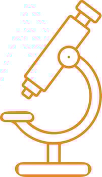 Orange Thin Line Art Of Microscope Icon. vector