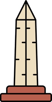 Isolated Obelisk Icon In Brown Color. vector