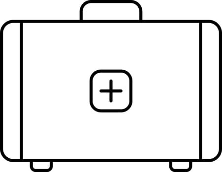 Isolated First Aid Bag Black Linear Icon. vector