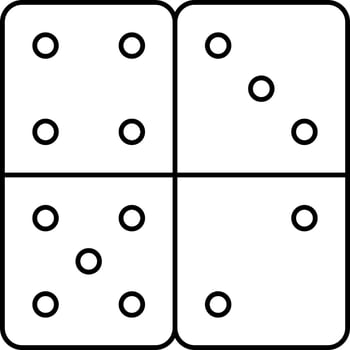 Dice Game Icon In Black Thin Line Art. vector