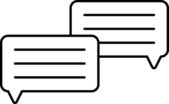 Black Line Art Illustration Of Chats Icon. vector