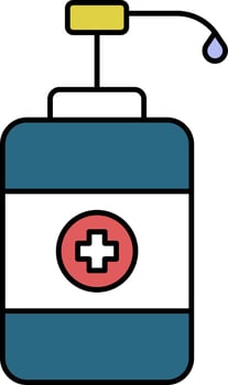 Dispenser Pump Bottle Colorful Icon. vector
