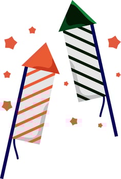 Illustration Of Colorful Rocket Icon. vector