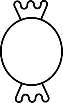 Black Stroke Illustration Of Round Toffee Or Toffy Icon. vector