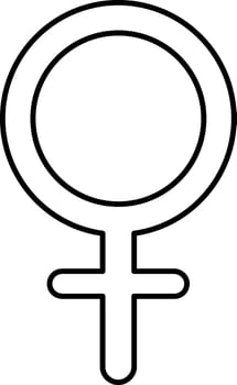 Black Stroke Illustration Of Female Gender Icon. vector