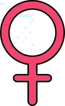 Pink Illustration Of Female Gender Icon. vector