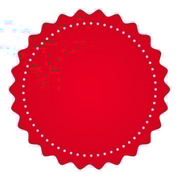 Red Empty Circle Label Or Tag On White Background. vector