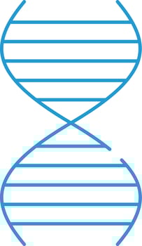 Isolated Dna Structure Icon In Blue Linear. vector